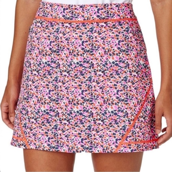 LADY Hagen Plus Size Multi Mosaic Print Active Athleisure Golf Stretch Skort 14 - Picture 1 of 8